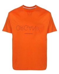 orange bedrucktes T-Shirt mit einem Rundhalsausschnitt von Fumito Ganryu