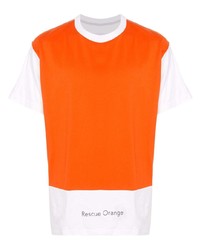 orange bedrucktes T-Shirt mit einem Rundhalsausschnitt von Fumito Ganryu