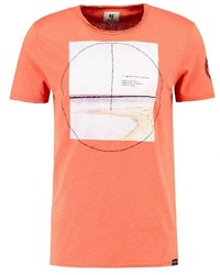 orange bedrucktes T-Shirt mit einem Rundhalsausschnitt von GARCIA