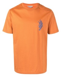 orange bedrucktes T-Shirt mit einem Rundhalsausschnitt von Gieves & Hawkes