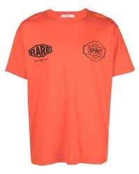 orange bedrucktes T-Shirt mit einem Rundhalsausschnitt von Givenchy