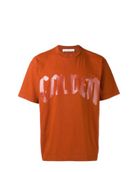 orange bedrucktes T-Shirt mit einem Rundhalsausschnitt von Golden Goose Deluxe Brand
