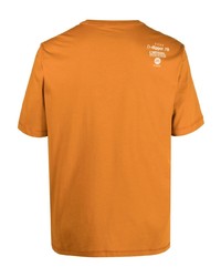 orange bedrucktes T-Shirt mit einem Rundhalsausschnitt von Diesel