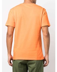 orange bedrucktes T-Shirt mit einem Rundhalsausschnitt von Hydrogen