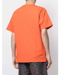 orange bedrucktes T-Shirt mit einem Rundhalsausschnitt von A Bathing Ape