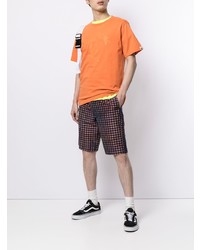 orange bedrucktes T-Shirt mit einem Rundhalsausschnitt von A Bathing Ape