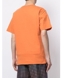 orange bedrucktes T-Shirt mit einem Rundhalsausschnitt von A Bathing Ape