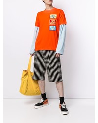 orange bedrucktes T-Shirt mit einem Rundhalsausschnitt von DSQUARED2