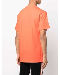 orange bedrucktes T-Shirt mit einem Rundhalsausschnitt von Pleasures