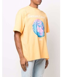 orange bedrucktes T-Shirt mit einem Rundhalsausschnitt von MSGM