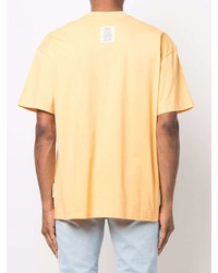 orange bedrucktes T-Shirt mit einem Rundhalsausschnitt von MSGM