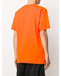 orange bedrucktes T-Shirt mit einem Rundhalsausschnitt von Chinatown Market