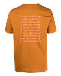 orange bedrucktes T-Shirt mit einem Rundhalsausschnitt von Diesel