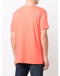 orange bedrucktes T-Shirt mit einem Rundhalsausschnitt von BOSS