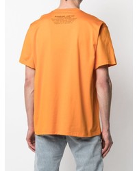 orange bedrucktes T-Shirt mit einem Rundhalsausschnitt von Burberry