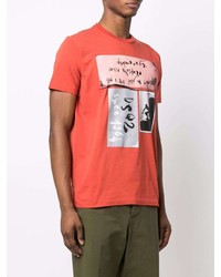 orange bedrucktes T-Shirt mit einem Rundhalsausschnitt von DSQUARED2