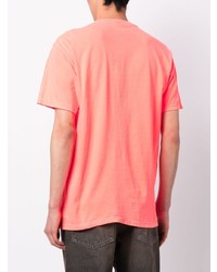 orange bedrucktes T-Shirt mit einem Rundhalsausschnitt von MARKET