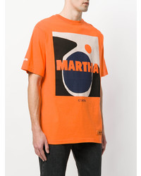 orange bedrucktes T-Shirt mit einem Rundhalsausschnitt von Heron Preston