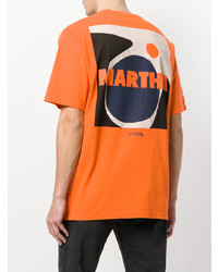 orange bedrucktes T-Shirt mit einem Rundhalsausschnitt von Heron Preston