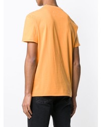 orange bedrucktes T-Shirt mit einem Rundhalsausschnitt von Maison Margiela