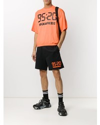 orange bedrucktes T-Shirt mit einem Rundhalsausschnitt von DSQUARED2