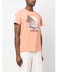 orange bedrucktes T-Shirt mit einem Rundhalsausschnitt von MARANT