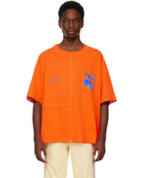 orange bedrucktes T-Shirt mit einem Rundhalsausschnitt von HEAD OF STATE