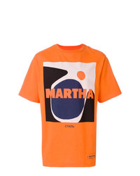 orange bedrucktes T-Shirt mit einem Rundhalsausschnitt von Heron Preston