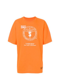 orange bedrucktes T-Shirt mit einem Rundhalsausschnitt von Heron Preston