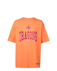 orange bedrucktes T-Shirt mit einem Rundhalsausschnitt von Heron Preston
