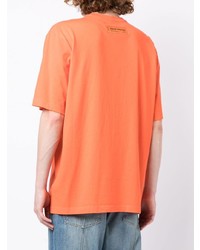 orange bedrucktes T-Shirt mit einem Rundhalsausschnitt von Heron Preston