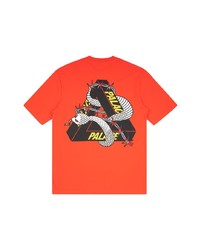 orange bedrucktes T-Shirt mit einem Rundhalsausschnitt von Palace