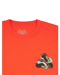 orange bedrucktes T-Shirt mit einem Rundhalsausschnitt von Palace