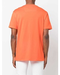 orange bedrucktes T-Shirt mit einem Rundhalsausschnitt von Philipp Plein