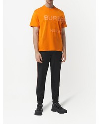 orange bedrucktes T-Shirt mit einem Rundhalsausschnitt von Burberry