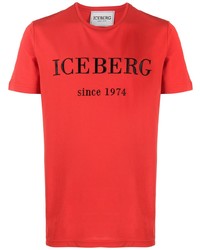 orange bedrucktes T-Shirt mit einem Rundhalsausschnitt von Iceberg