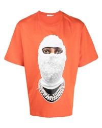 orange bedrucktes T-Shirt mit einem Rundhalsausschnitt von Ih Nom Uh Nit