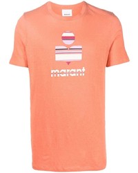 orange bedrucktes T-Shirt mit einem Rundhalsausschnitt von Isabel Marant