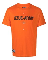 orange bedrucktes T-Shirt mit einem Rundhalsausschnitt von Izzue