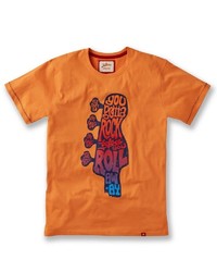 orange bedrucktes T-Shirt mit einem Rundhalsausschnitt von Joe Browns