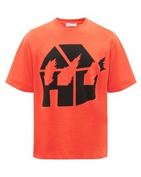 orange bedrucktes T-Shirt mit einem Rundhalsausschnitt von JW Anderson