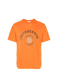 orange bedrucktes T-Shirt mit einem Rundhalsausschnitt von JW Anderson
