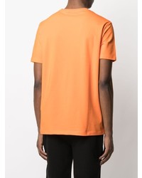 orange bedrucktes T-Shirt mit einem Rundhalsausschnitt von Karl Lagerfeld