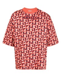 orange bedrucktes T-Shirt mit einem Rundhalsausschnitt von Kenzo