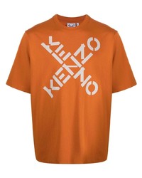 orange bedrucktes T-Shirt mit einem Rundhalsausschnitt von Kenzo