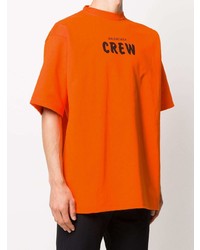 orange bedrucktes T-Shirt mit einem Rundhalsausschnitt von Balenciaga