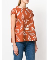 orange bedrucktes T-Shirt mit einem Rundhalsausschnitt von Aspesi
