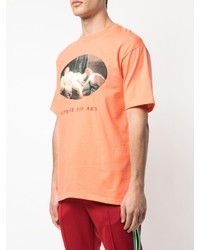 orange bedrucktes T-Shirt mit einem Rundhalsausschnitt von Supreme