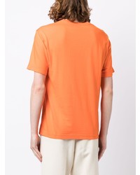 orange bedrucktes T-Shirt mit einem Rundhalsausschnitt von Carne Bollente