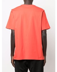 orange bedrucktes T-Shirt mit einem Rundhalsausschnitt von MSGM